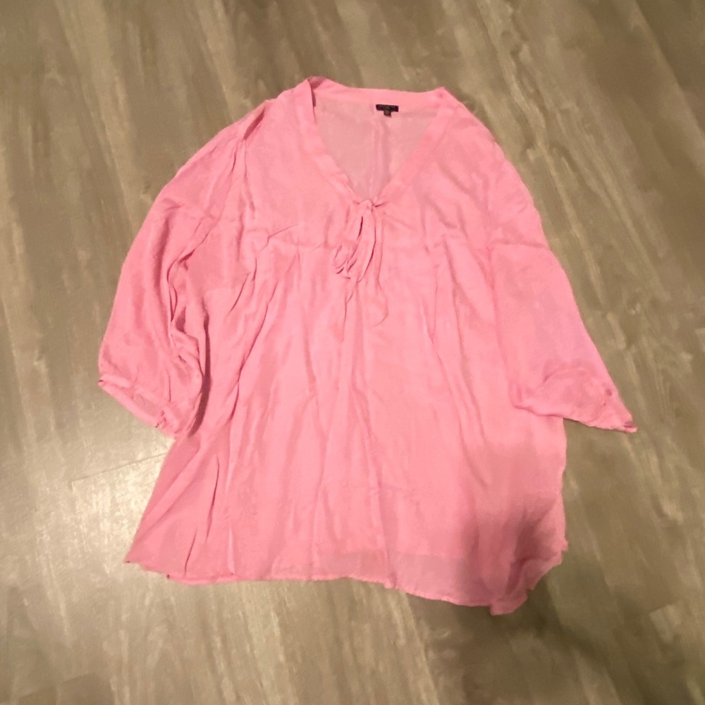 Talbots pink blouse loose neck
